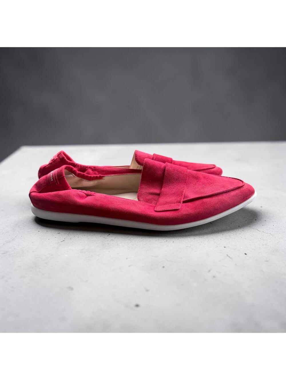 Cole Haan Red Suede Loafers Soft Leather Size 9.5